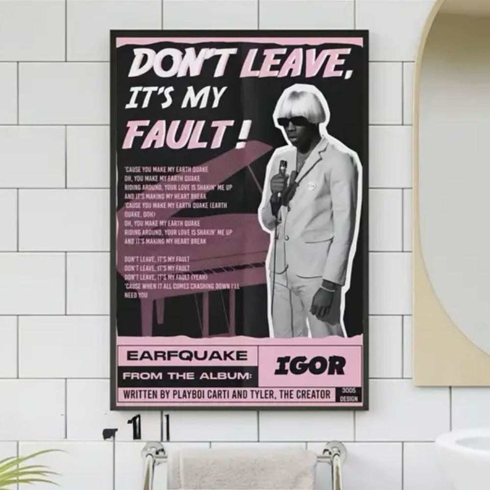 Tyler, The Creator "EARFQUAKE" Canvas Print Music Poster Wall Art